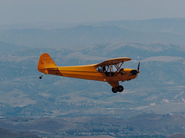 J3 Cub airborne outside of Los Angeles